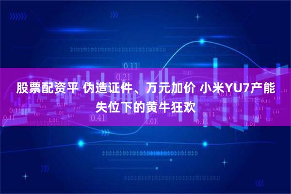 股票配资平 伪造证件、万元加价 小米YU7产能失位下的黄牛狂欢